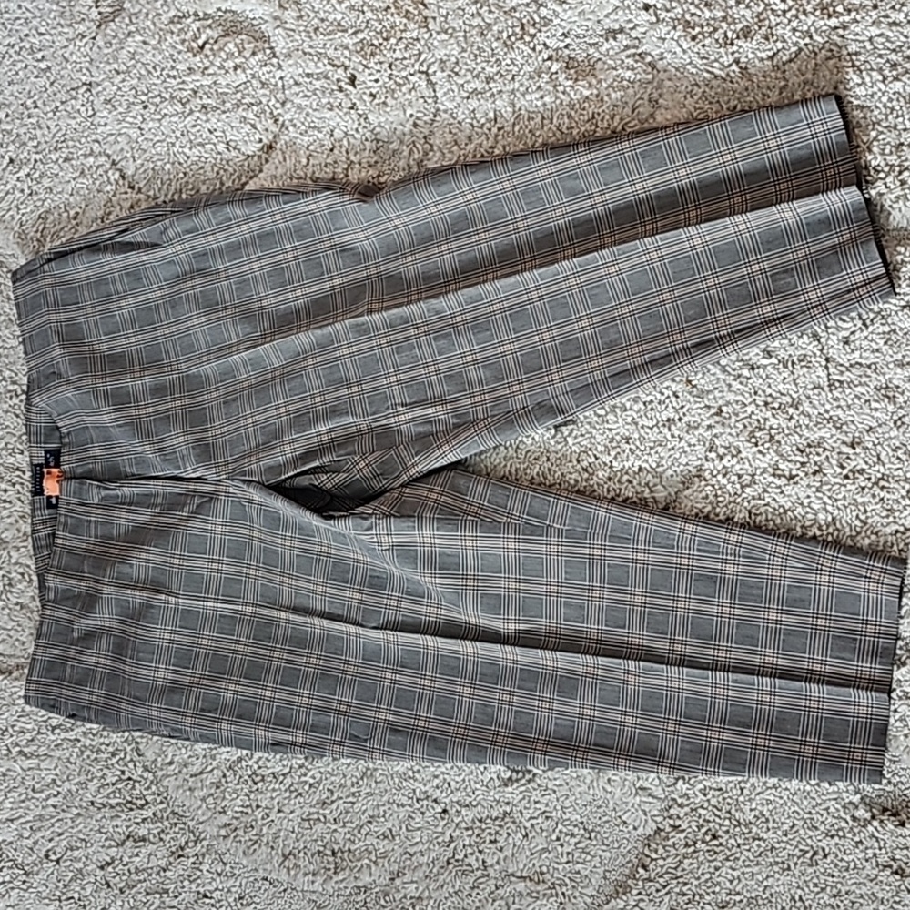 Suit plaid ankle pants